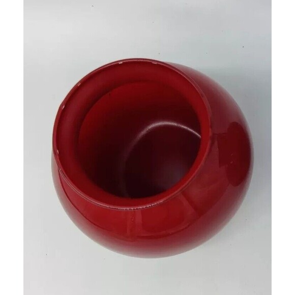 Vintage Red Ruby Ball Vase Jar Decorative Decor Glass Mexico 4"   Round Pretty - Picture 3 of 10